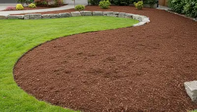 Fresh mulch and clean landscape bed edging by Chop Chop Landscaping in Seattle, WA