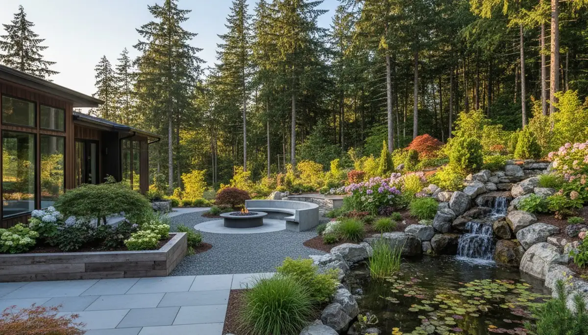 Seattle, WA landscaping team maintaining a residential yard with professional outdoor care services
