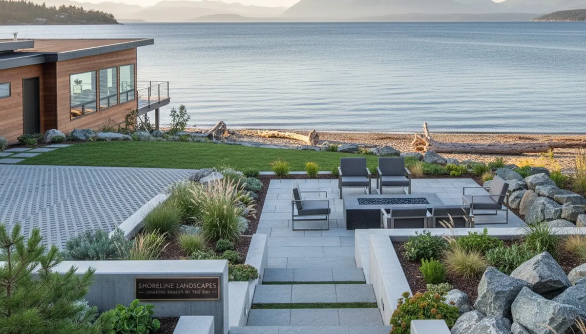 Seattle, WA landscaping service crew maintaining a residential yard with professional outdoor care
