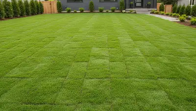 New sod installation creating a lush green lawn by Chop Chop Landscaping in Seattle, WA