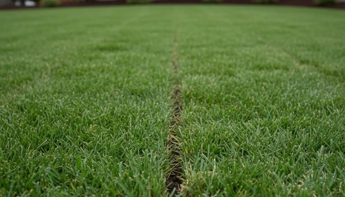 Close-up of seamless sod seams showing expert lawn installation quality in Seattle, WA