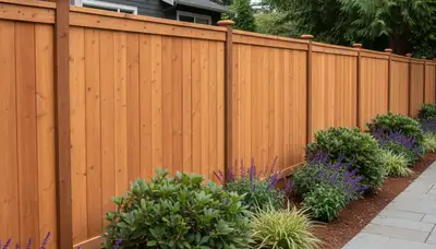 White wooden privacy fence installation by Chop Chop Landscaping in Seattle, WA